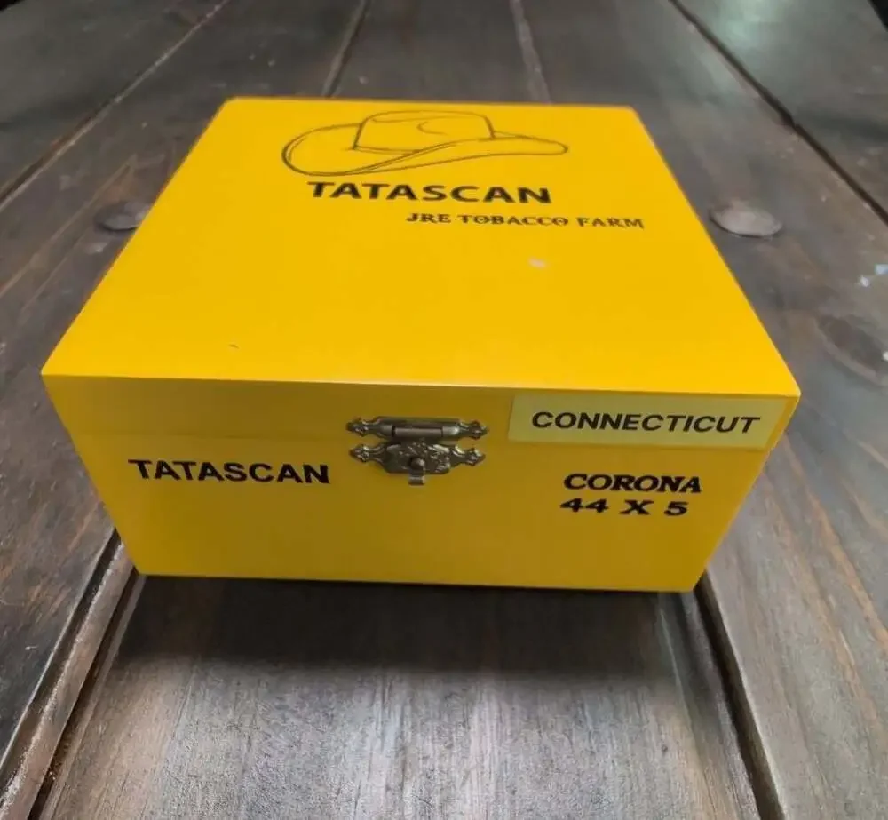 Tatascan JRE Tobacco Farm Connecticut Corona Empty Wooden Cigar Box